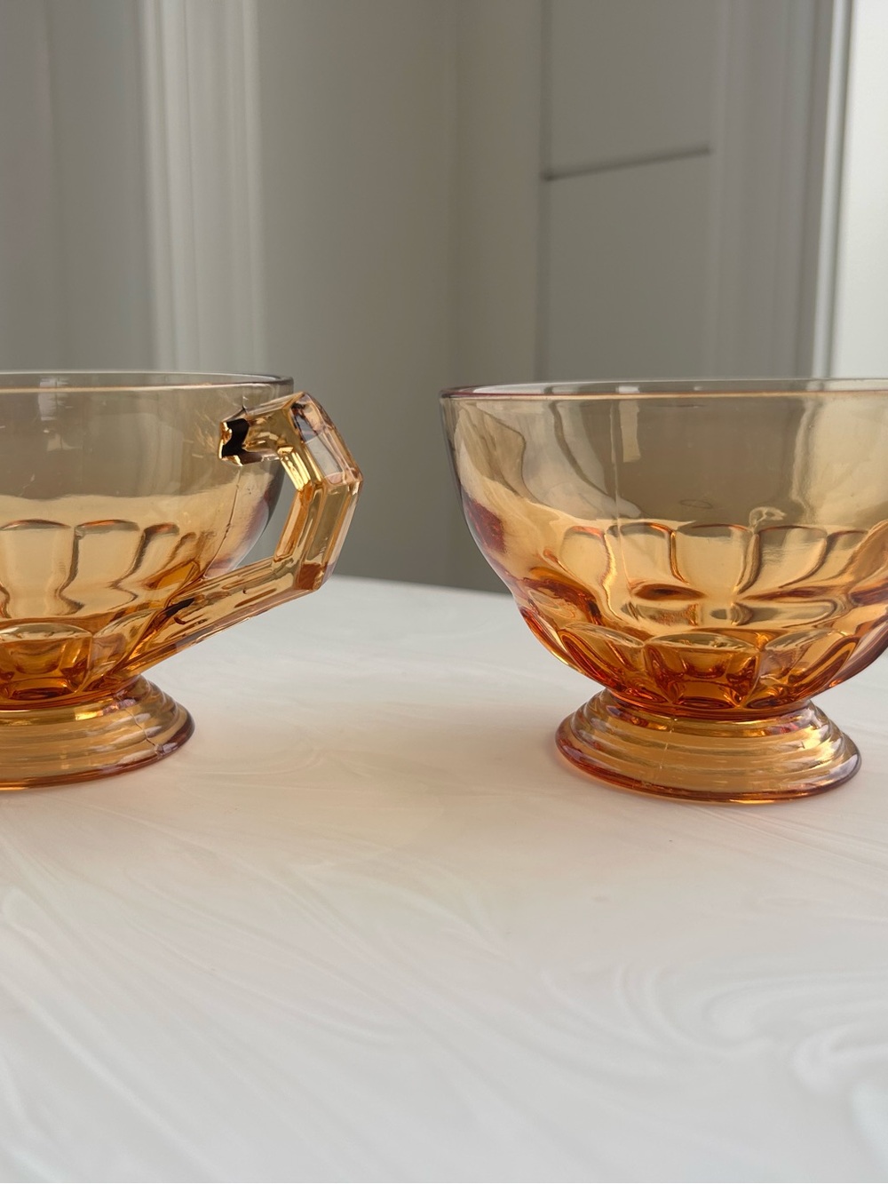 1930s Depression Era Indiana Glass Vintage Tea Cups glassesn